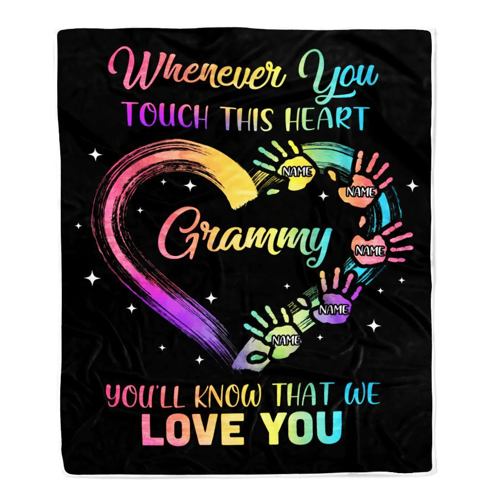 Personalized Grammy Blanket From Grandkids Granddaughter Grandson We Love You Grandparent Grammy Birthday Mothers Day Christmas Bed Fleece Throw Blanket