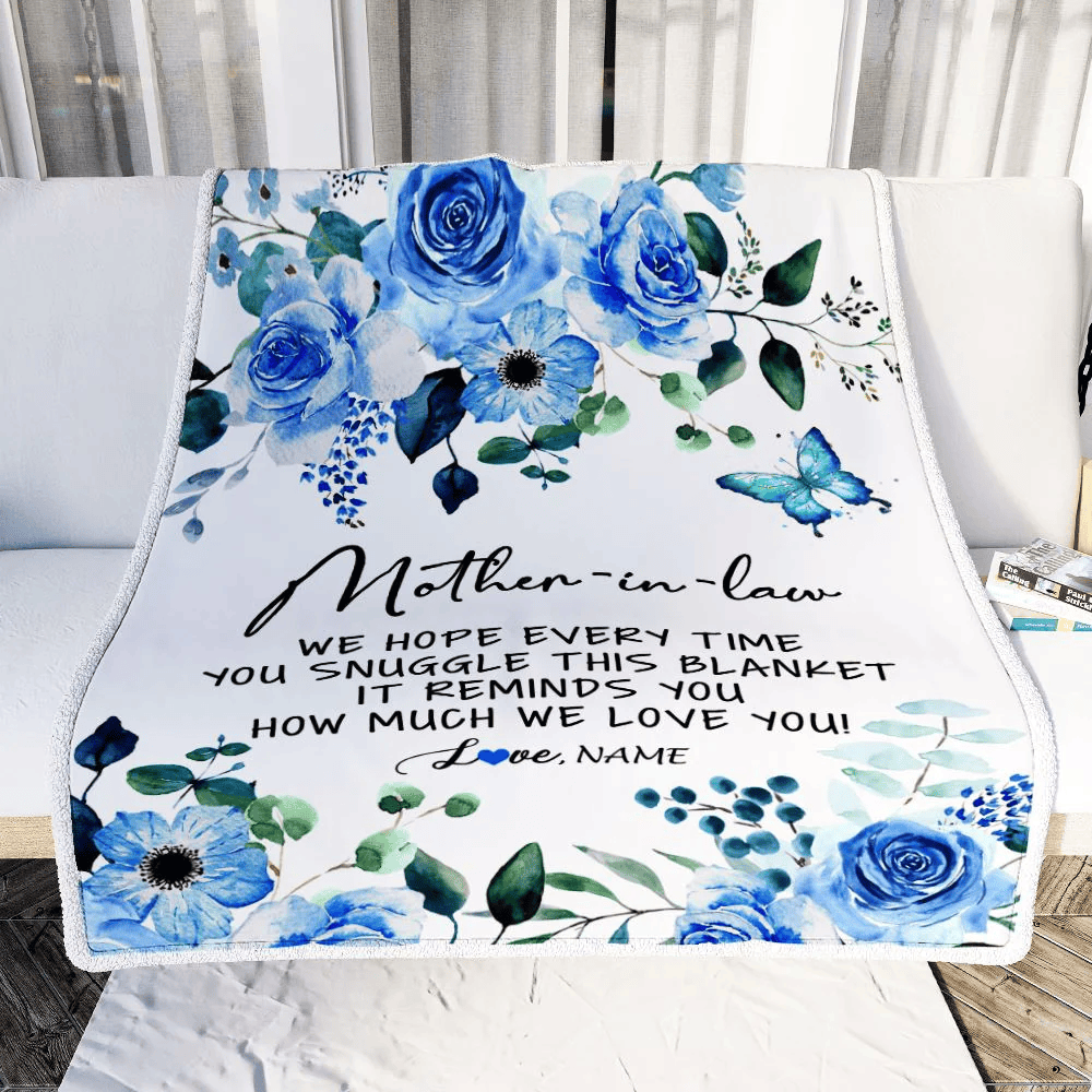 Personalized To My Mother In Law Blanket Floral How Much We Love You Mother In Law Birthday Mothers Daythanksgiving Christmas Fleece Throw Blanket