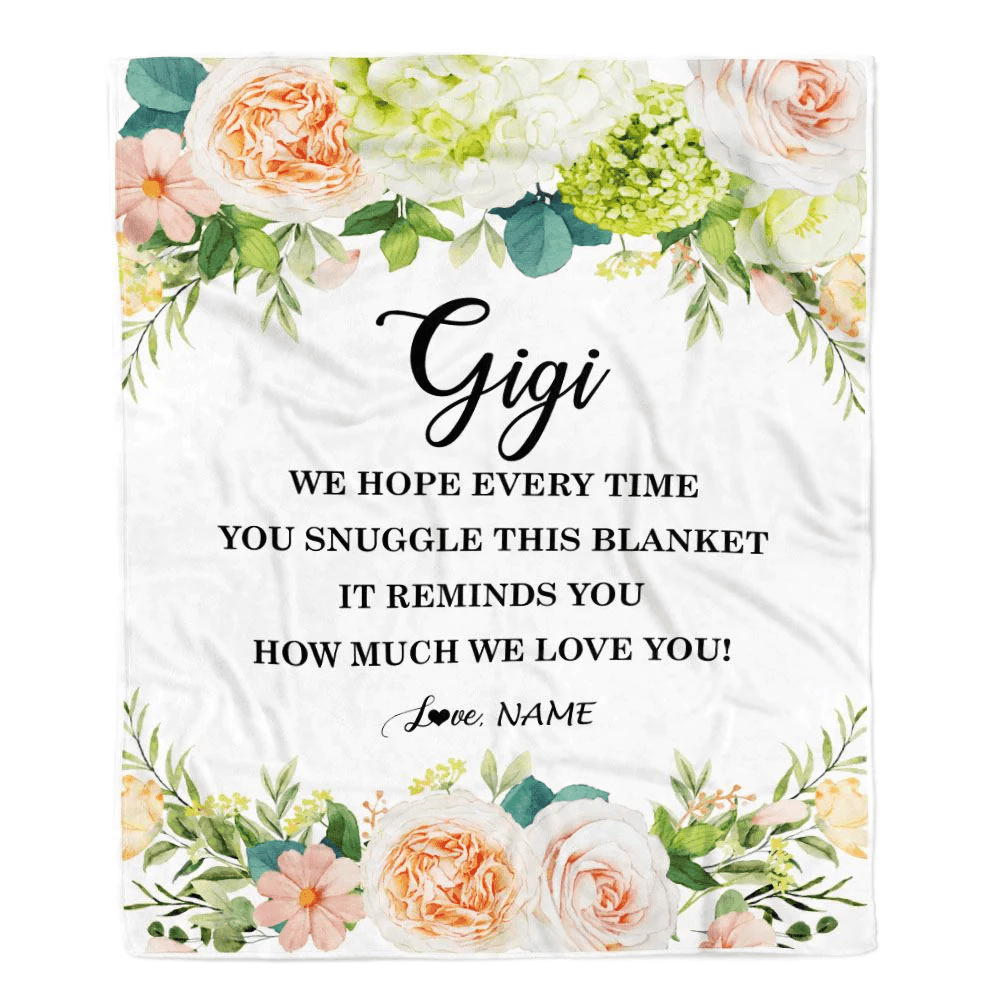 Personalized To My Gigi Blanket From Grandkids How Much We Love You Flower Gigi Birthday Mothers Day Christmas Customized Fleece Throw Blanket