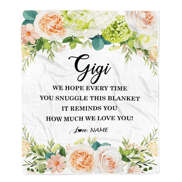 Personalized To My Gigi Blanket From Grandkids How Much We Love You Flower Gigi Birthday Mothers Day Christmas Customized Fleece Throw Blanket