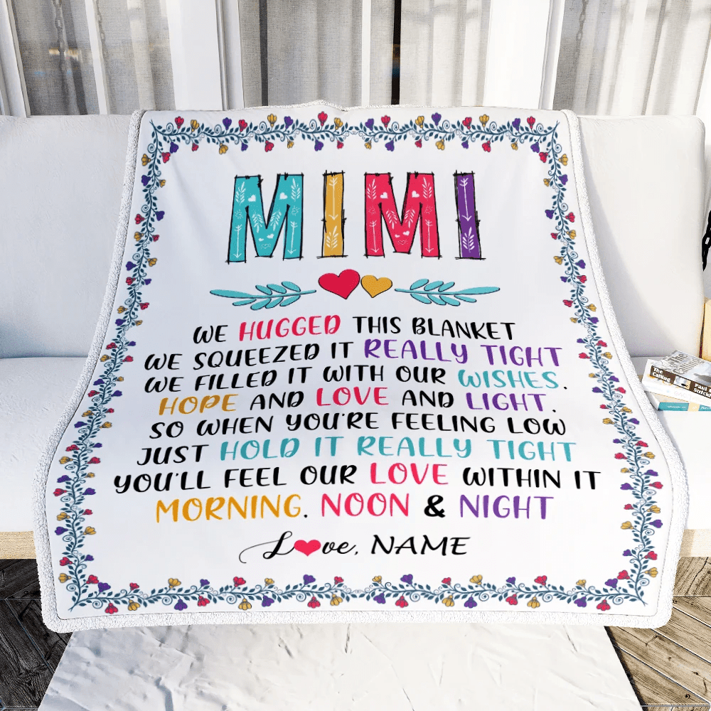 Personalized Mimi Blanket From Grandkids We Hugged This Blanket Mimi Birthday Mothers Day Christmas Customized Fleece Blanket