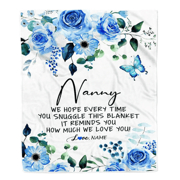 Personalized To My Nanny Blanket From Kids Floral How Much We Love You Nanny Birthday Mothers Day Christmas Customized Fleece Throw Blanket