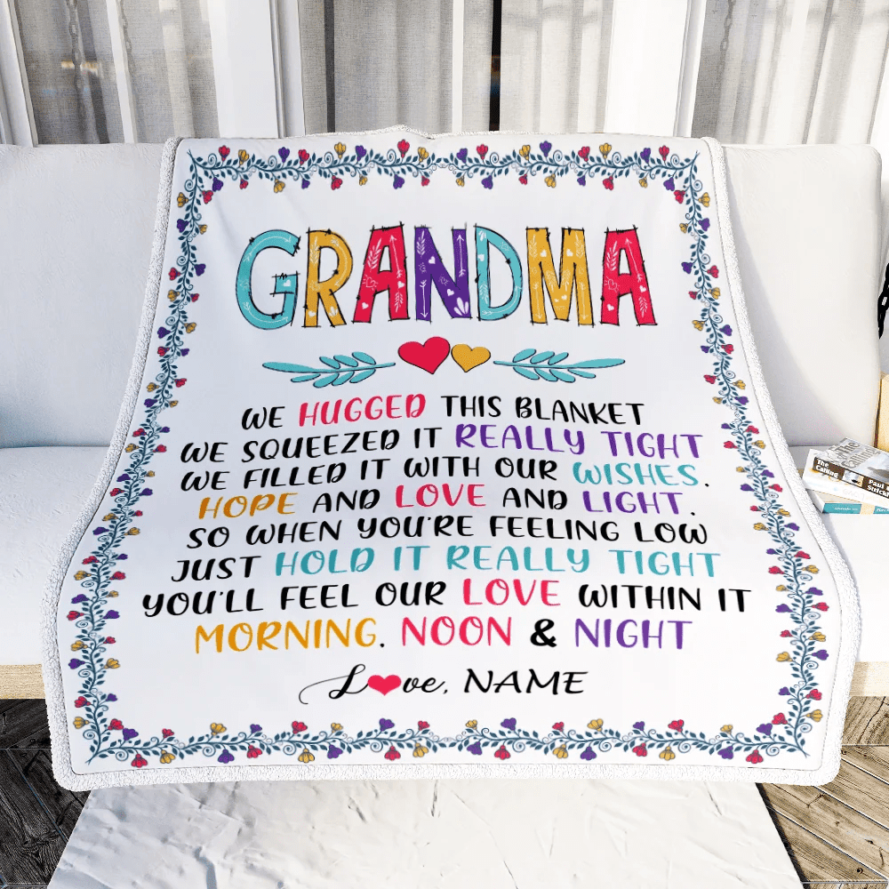 Personalized Grandma Blanket From Grandkids We Hugged This Blanket Grandma Birthday Mothers Day Christmas Customized Fleece Blanket