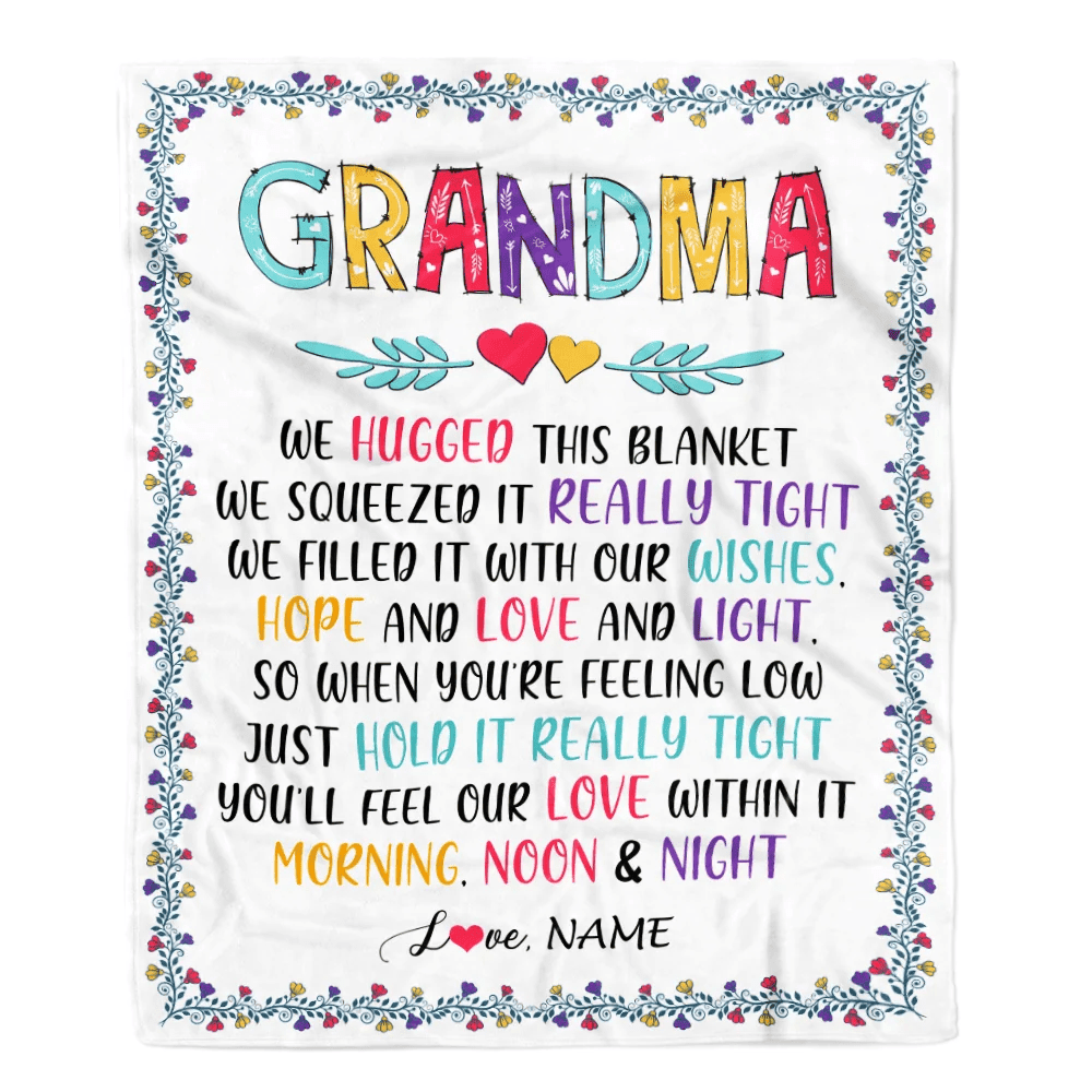 Personalized Grandma Blanket From Grandkids We Hugged This Blanket Grandma Birthday Mothers Day Christmas Customized Fleece Blanket
