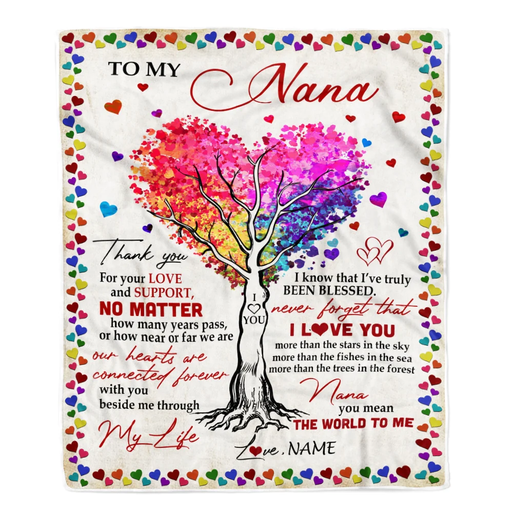 Personalized To My Nana Blanket From Grandkids Never Forget That I Love You You Mean The World to Me Nana Birthday Mothers Day Christmas Fleece Blanket