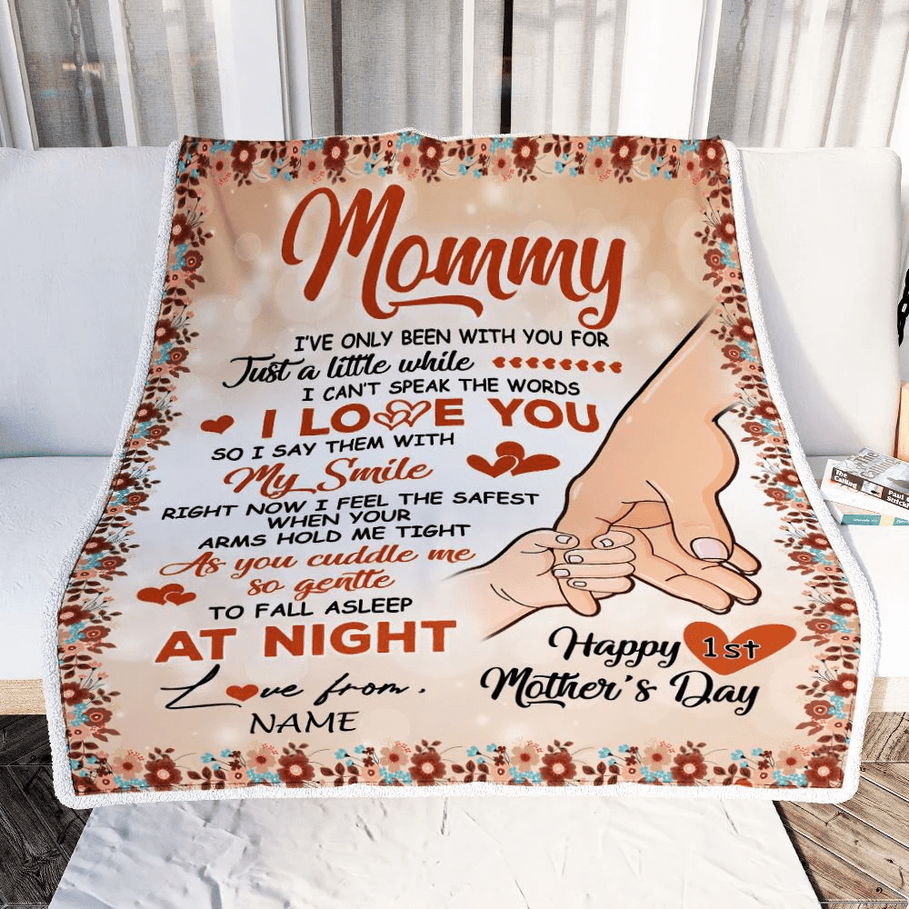 Personalized To My Mommy Blanket First Time Mom Baby Hands You Are Doing A Great Job Happy 1st Mothers Day Custom Baby Name Customized Fleece Blanket