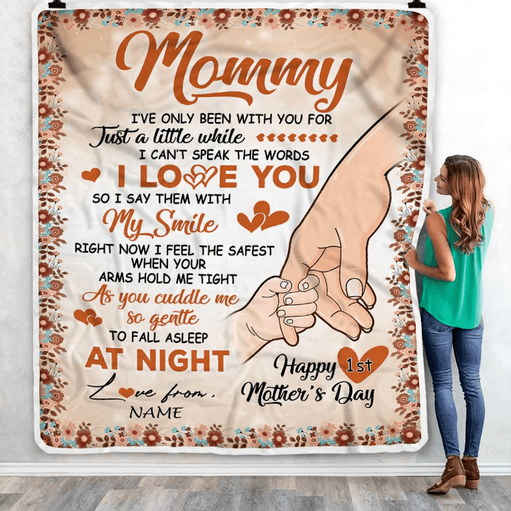Personalized To My Mommy Blanket First Time Mom Baby Hands You Are Doing A Great Job Happy 1st Mothers Day Custom Baby Name Customized Fleece Blanket