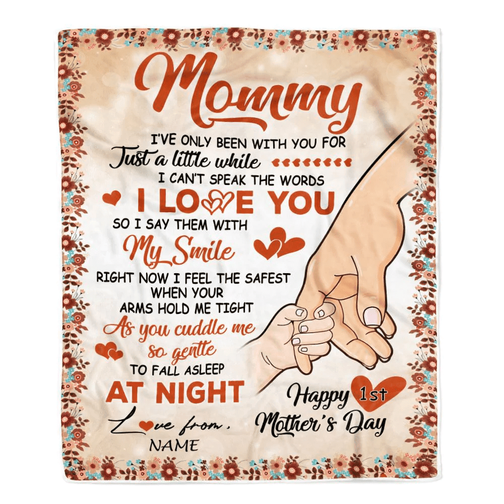 Personalized To My Mommy Blanket First Time Mom Baby Hands You Are Doing A Great Job Happy 1st Mothers Day Custom Baby Name Customized Fleece Blanket