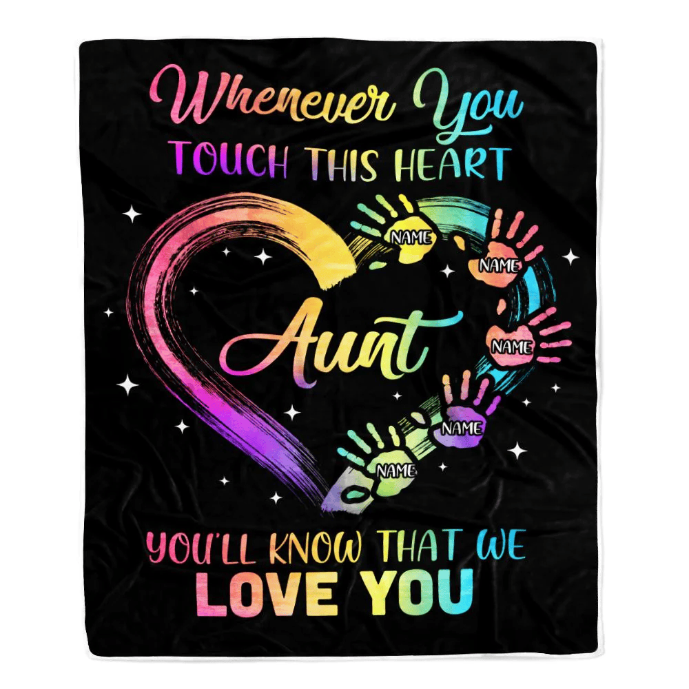 Personalized Aunt Blanket From Niece Nephew We Love You Kids Aunt Birthday Mothers Day Christmas Customized Bed Fleece Throw Blanket