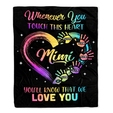 Personalized Mimi Blanket From Grandkids Granddaughter Grandson We Love You Grandparent Mimi Birthday Mothers Day Christmas Customized Bed Fleece Throw Blanket