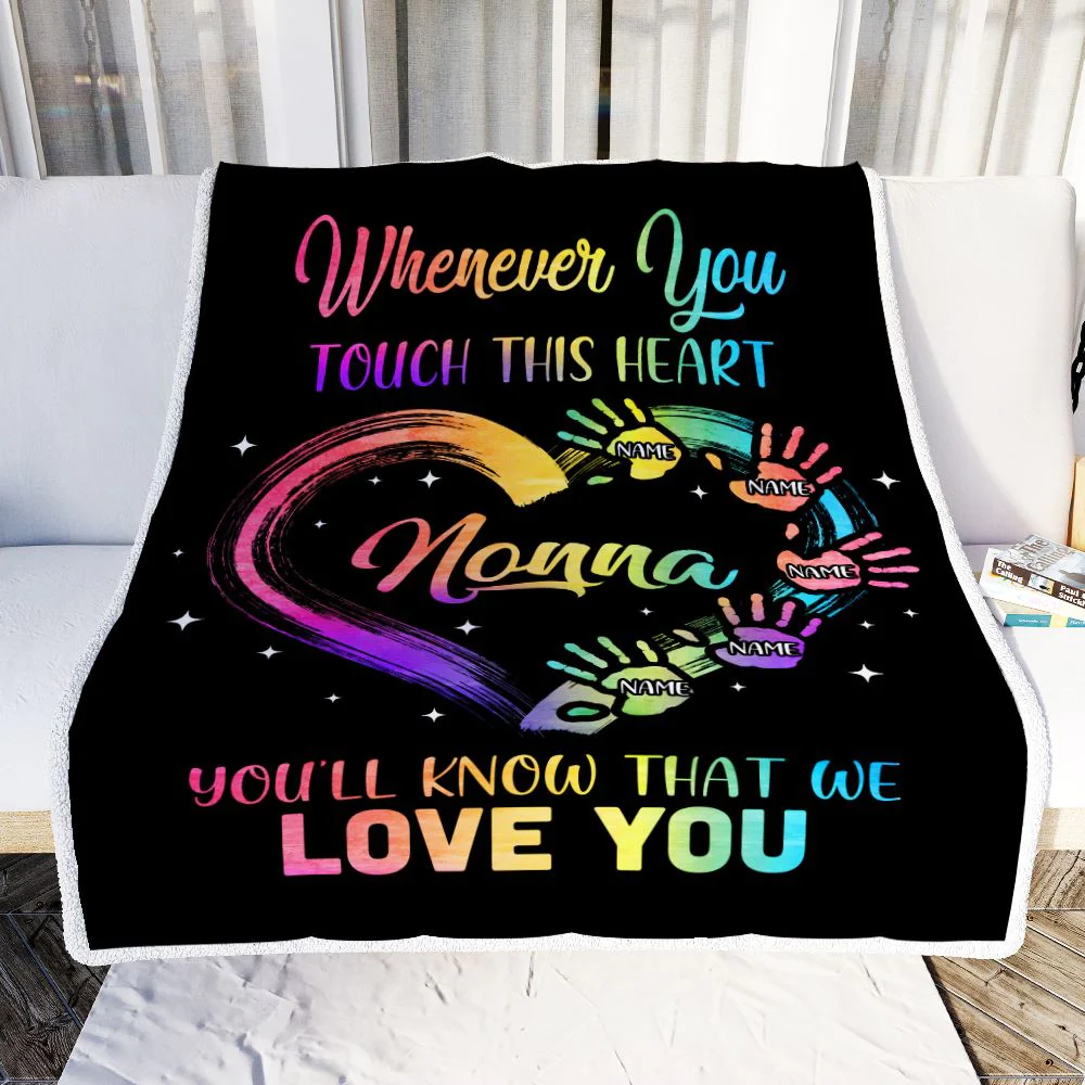 Personalized Nonna Blanket From Grandkids Granddaughter Grandson We Love You Grandparent Nonna Birthday Mothers Day Christmas Customized Fleece Throw Blanket