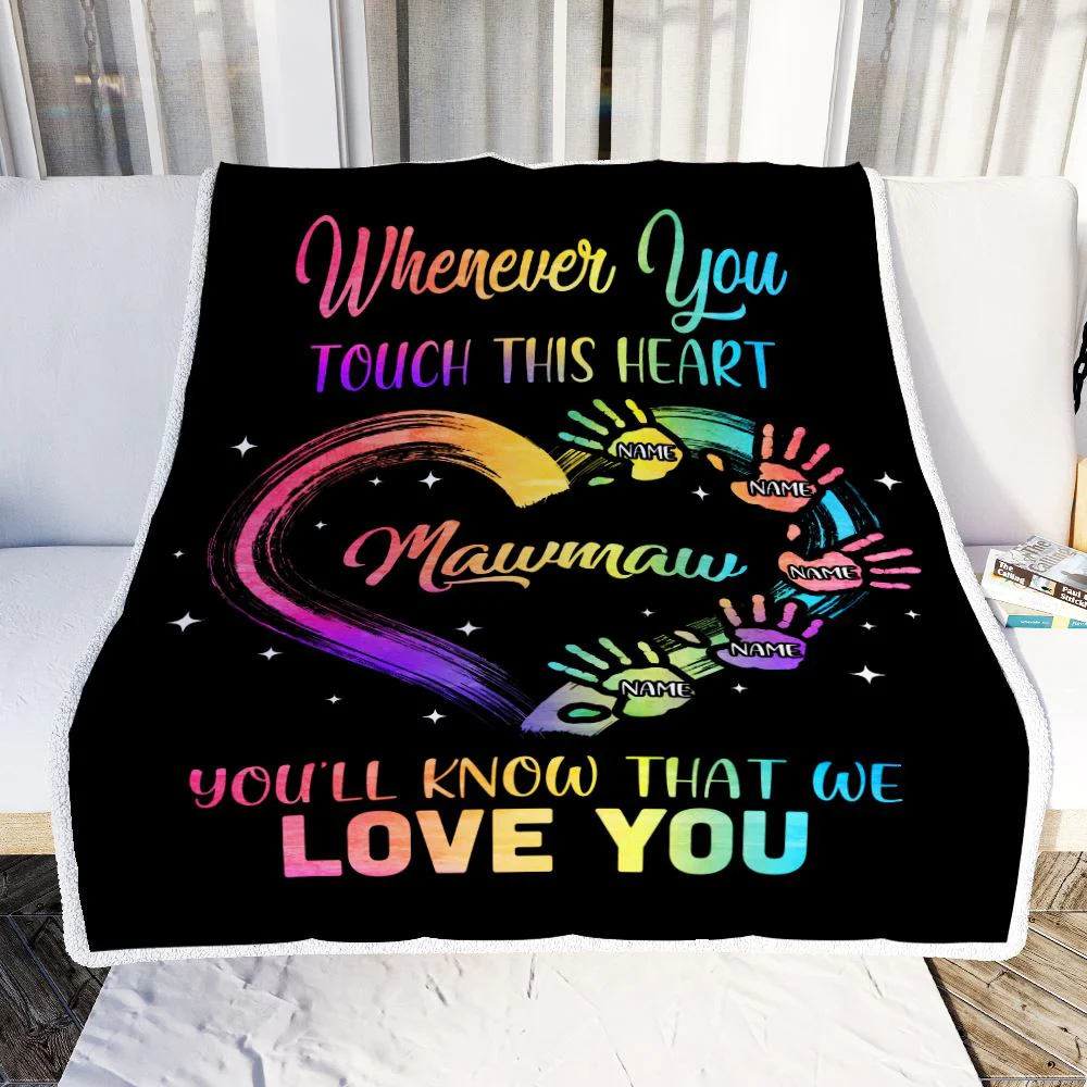 Personalized Mawmaw Blanket From Grandkids Granddaughter Grandson We Love You Grandparent Mawmaw Birthday Mothers Day Christmas Bed Fleece Throw Blanket