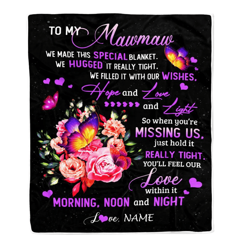 Personalized Mawmaw Blanket From Grandkids Granddaughter Grandson We Made This Special Blanket Flower Mawmaw Birthday Mothers Day Christmas Fleece Blanket
