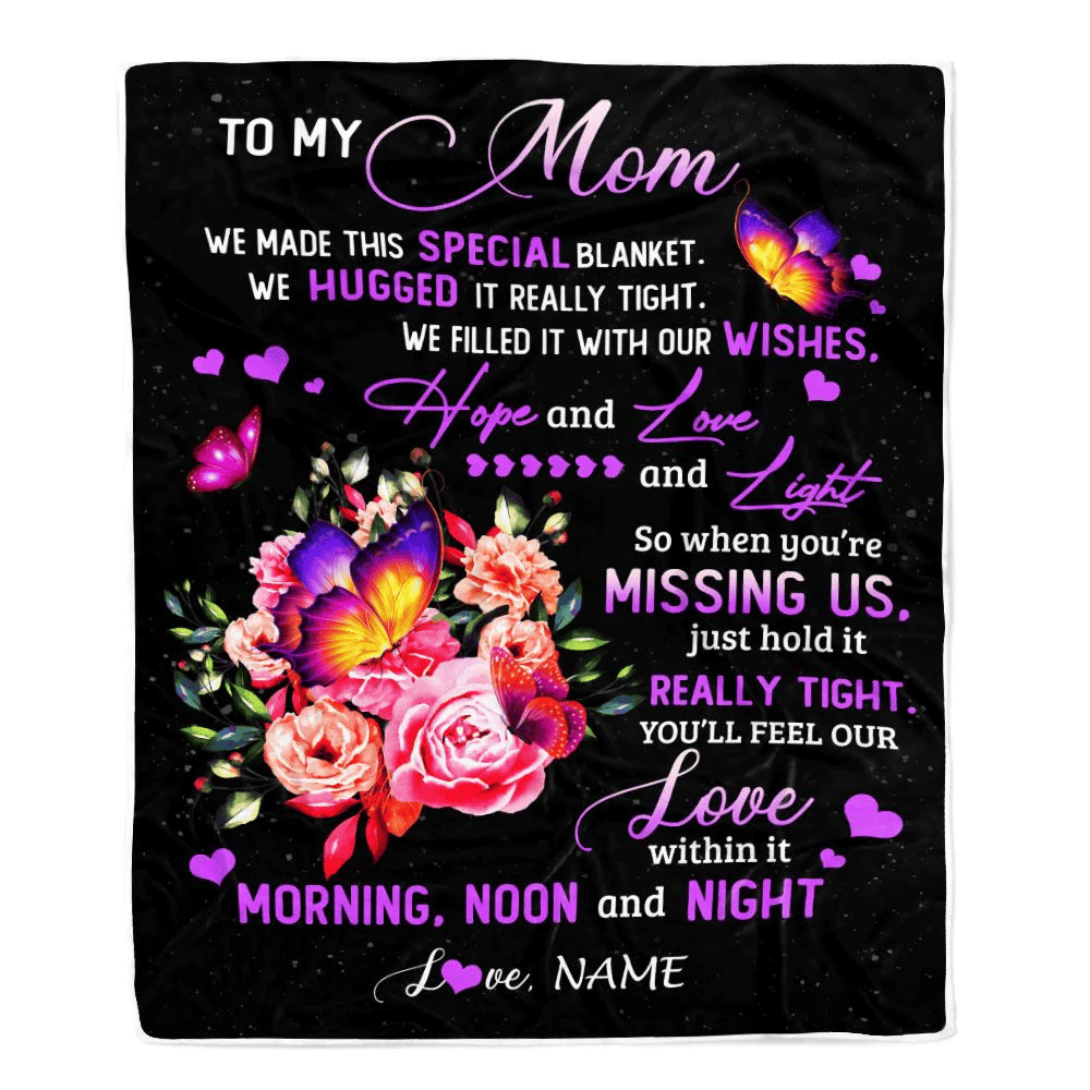 Personalized Mom Blanket From Daughter Son We Made This Special Blanket Flower Mom Birthday Mothers Day Christmas Customized Fleece Throw Blanket