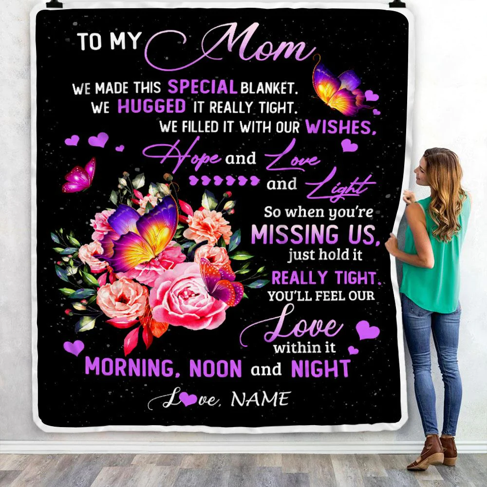 Personalized Mom Blanket From Daughter Son We Made This Special Blanket Flower Mom Birthday Mothers Day Christmas Customized Fleece Throw Blanket