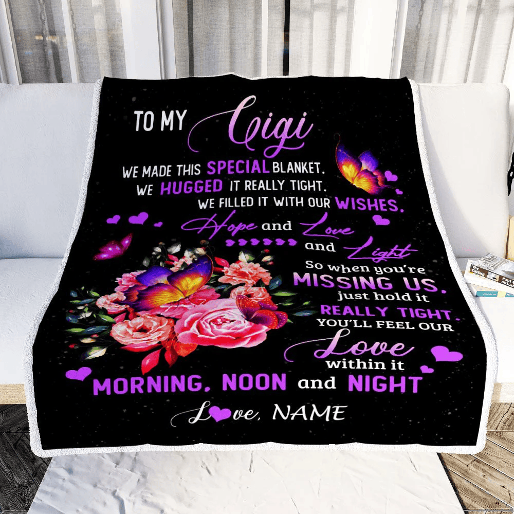 Personalized Gigi Blanket From Grandkids Granddaughter We Made This Special Blanket Flower Gigi Birthday Mothers Day Christmas Customized Fleece Blanket