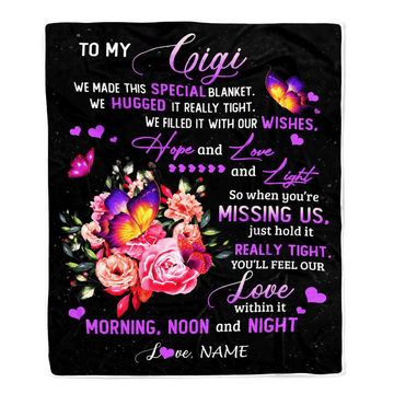 Personalized Gigi Blanket From Grandkids Granddaughter We Made This Special Blanket Flower Gigi Birthday Mothers Day Christmas Customized Fleece Blanket