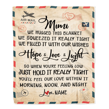 Personalized Mimi Blanket From Grandkids We Hugged This Blanket Mail Letter Mimi Birthday Mothers Day Christmas Customized Fleece Blanket