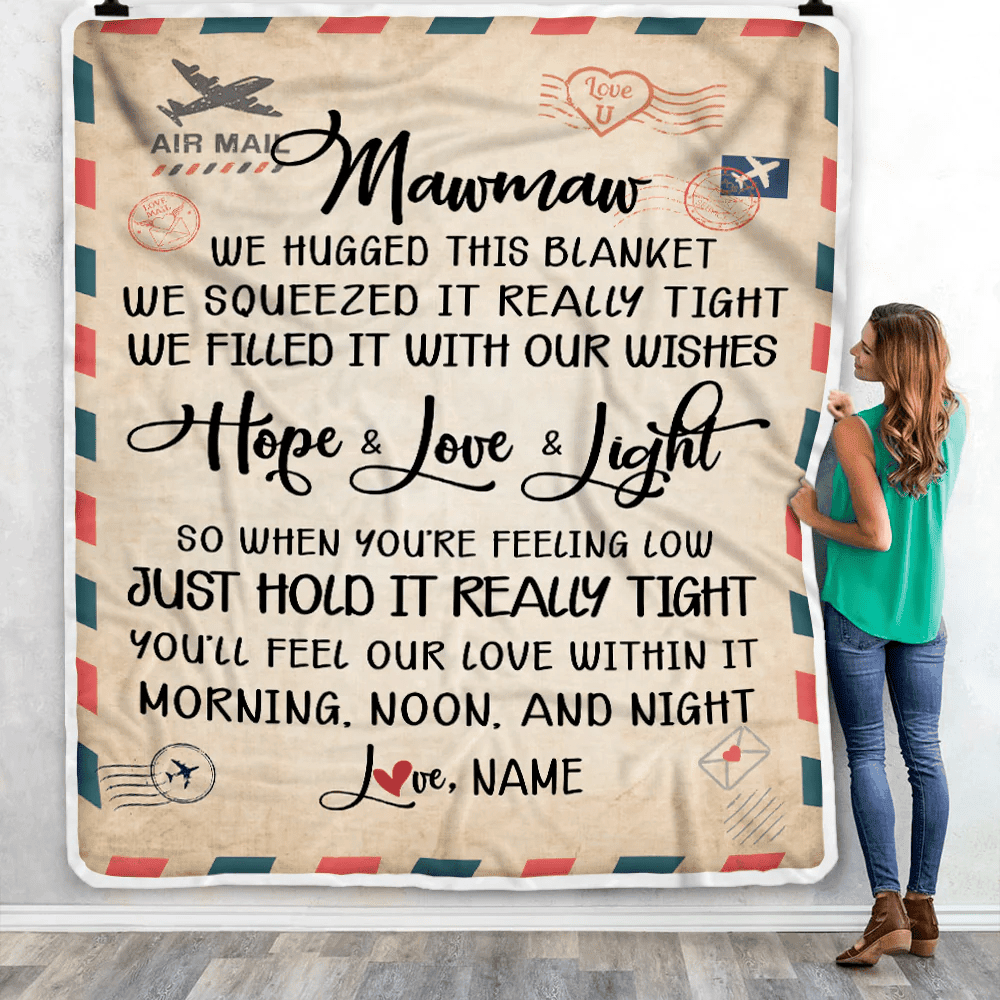 Personalized Mawmaw Blanket From Grandkids We Hugged This Blanket Mail Letter Mawmaw Birthday Mothers Day Christmas Customized Fleece Blanket
