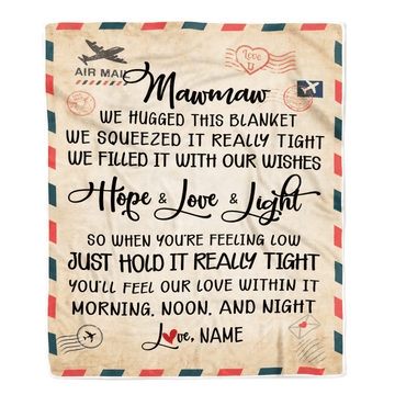 Personalized Mawmaw Blanket From Grandkids We Hugged This Blanket Mail Letter Mawmaw Birthday Mothers Day Christmas Customized Fleece Blanket