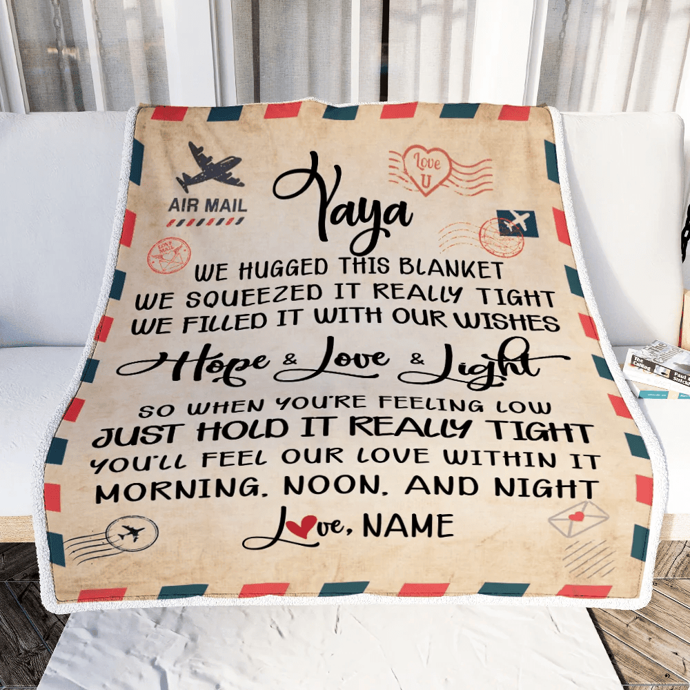 Personalized Yaya Blanket From Kids We Hugged This Blanket Mail Letter Yaya Birthday Mothers Day Christmas Customized Fleece Blanket