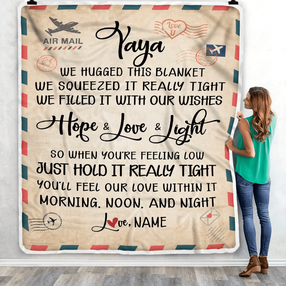 Personalized Yaya Blanket From Kids We Hugged This Blanket Mail Letter Yaya Birthday Mothers Day Christmas Customized Fleece Blanket