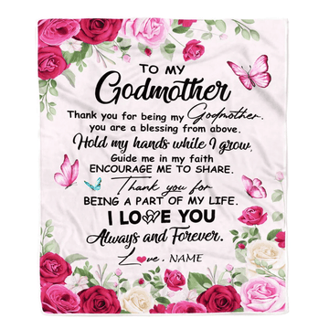 Personalized To My Godmother Blanket From Goddaughter Godson Thank You For Being My Godmother Mothers Day Birthday Christmas Customized Fleece Throw Blanket