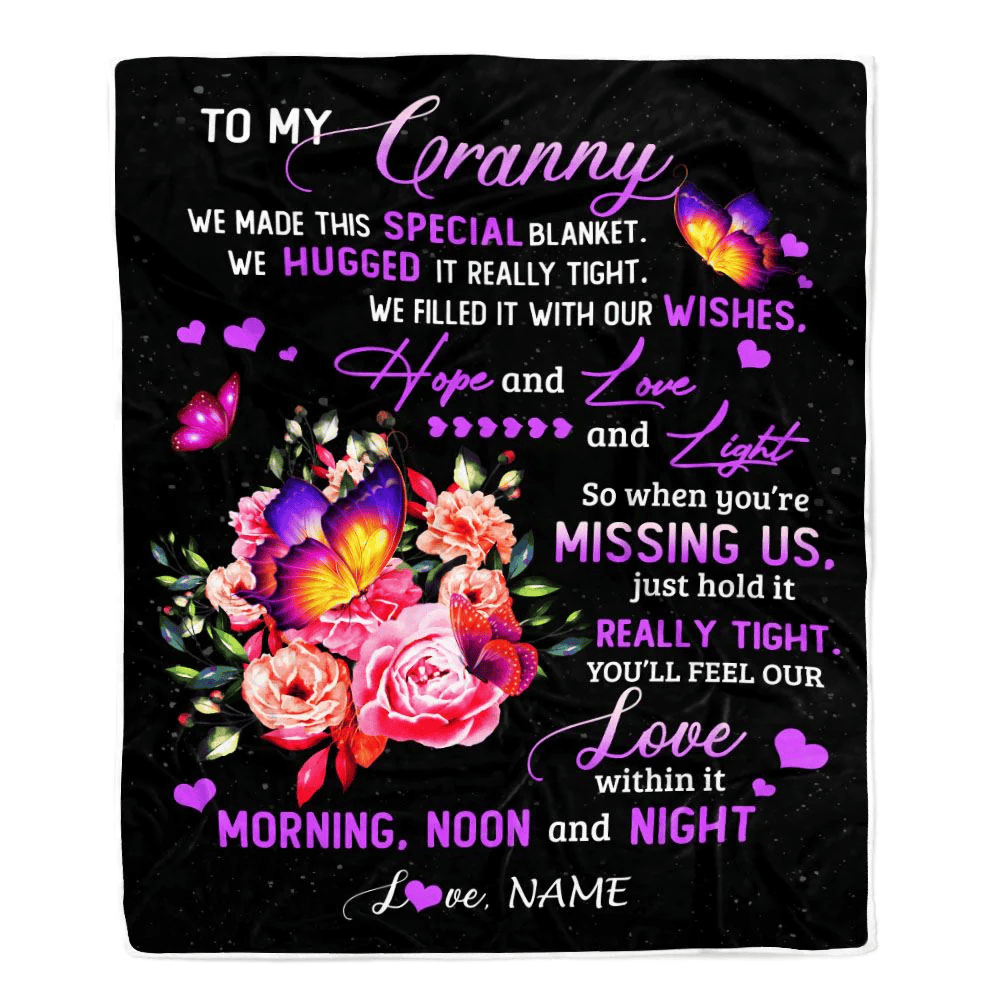 Personalized Granny Blanket From Grandkids Granddaughter We Made This Special Blanket Flower Granny Birthday Mothers Day Christmas Customized Fleece Blanket