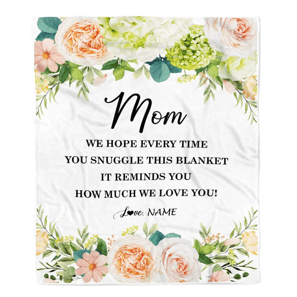 Personalized To My Mom Blanket From Daughter Son How Much We Love You Flower Mom Birthday Mothers Day Christmas Customized Fleece Throw Blanket