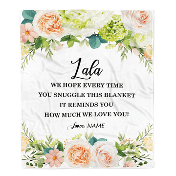 Personalized To My Lala Blanket From Grandkids How Much We Love You Flower Lala Birthday Mothers Day Christmas Customized Fleece Throw Blanket