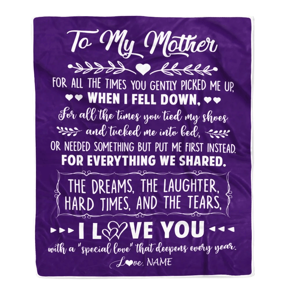 Personalized To My Mother Blanket From Daughter Son I Love You With A Special Love Mom Birthday Mothers Day Christmas Customized Fleece Throw Blanket