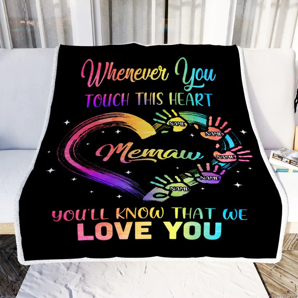 Personalized Memaw Blanket from Grandkids Granddaughter Grandson We Love You Grandparent Memaw Birthday Mothers Day Christmas Customized Fleece Throw Blanket