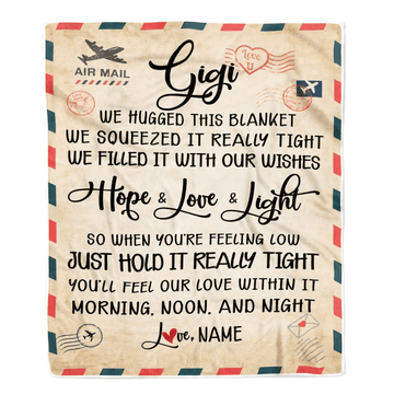 Personalized Gigi Blanket From Grandkids We Hugged This Blanket Mail Letter Gigi Birthday Mothers Day Christmas Customized Fleece Blanket