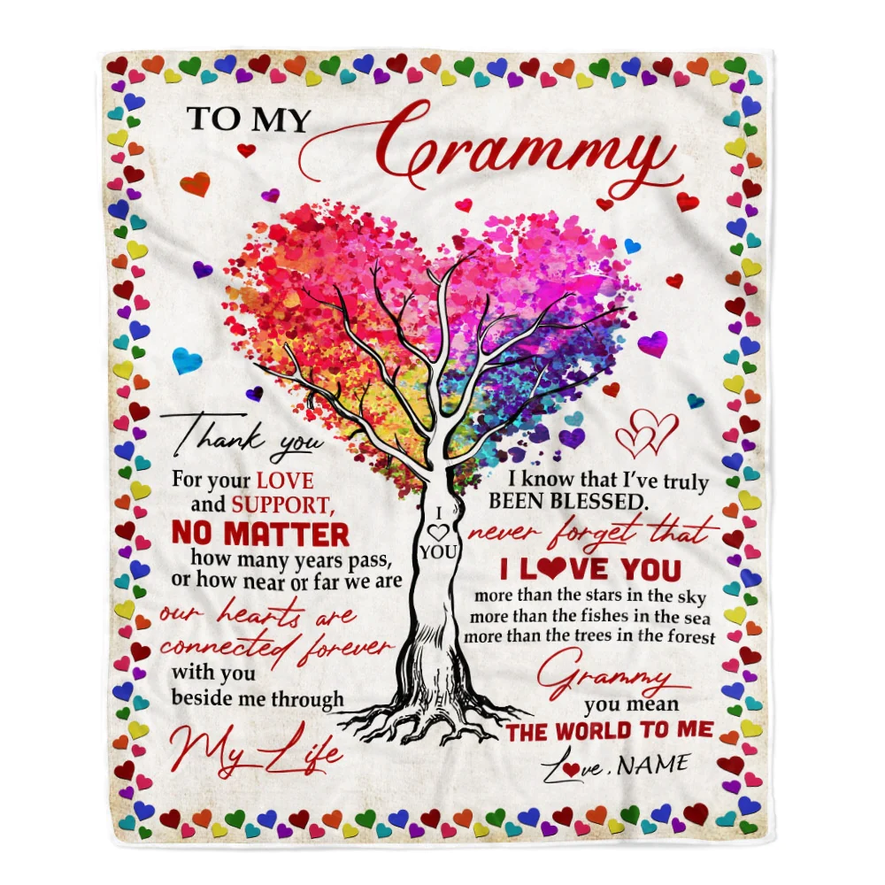 Personalized To My Grammy Blanket From Grandkids Never Forget That I Love You You Mean The World to Me Grammy Birthday Mothers Day Christmas Fleece Blanket