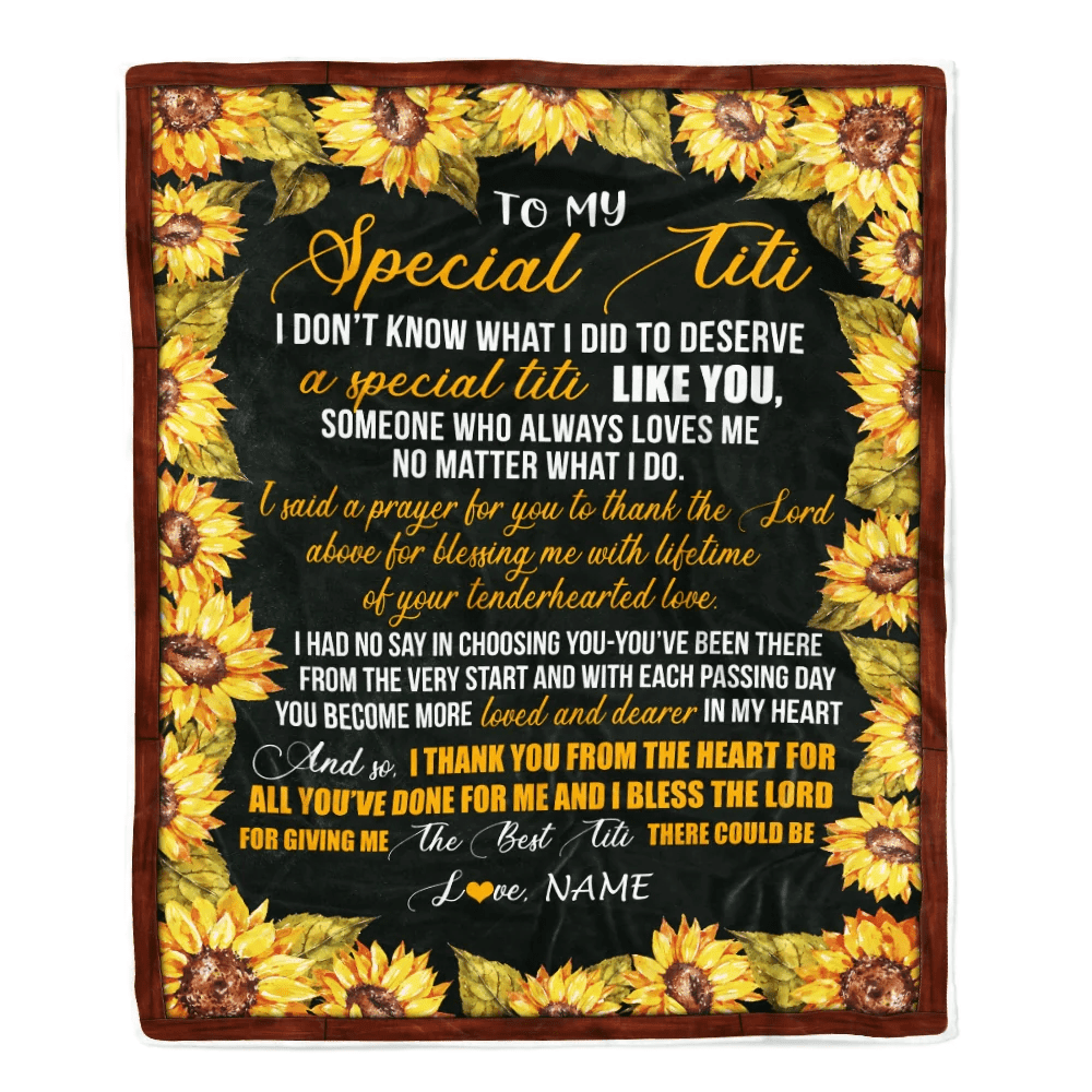 Personalized To My Special Titi Blanket From Niece Nephew Thank You The Best Titi Birthday Mothers Day Thanksgiving Christmas Customized Fleece Blanket