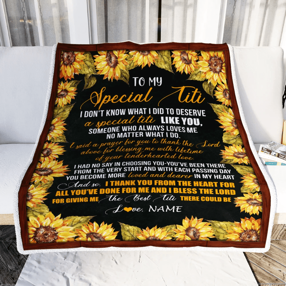 Personalized To My Special Titi Blanket From Niece Nephew Thank You The Best Titi Birthday Mothers Day Thanksgiving Christmas Customized Fleece Blanket