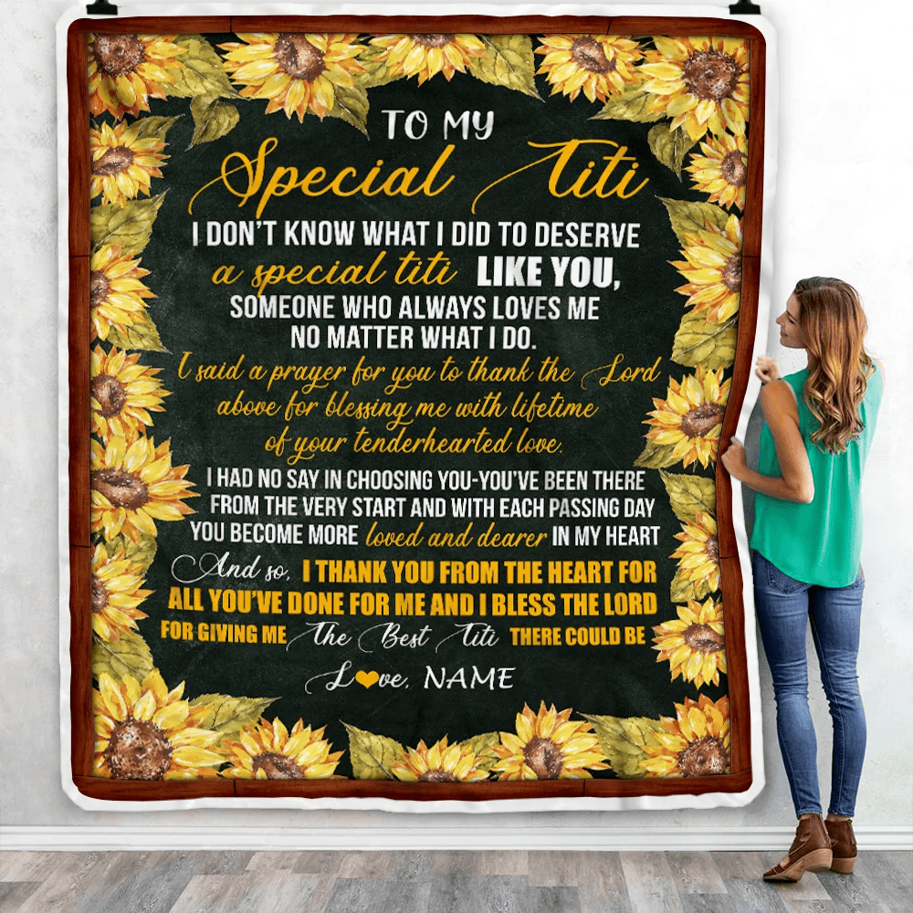Personalized To My Special Titi Blanket From Niece Nephew Thank You The Best Titi Birthday Mothers Day Thanksgiving Christmas Customized Fleece Blanket