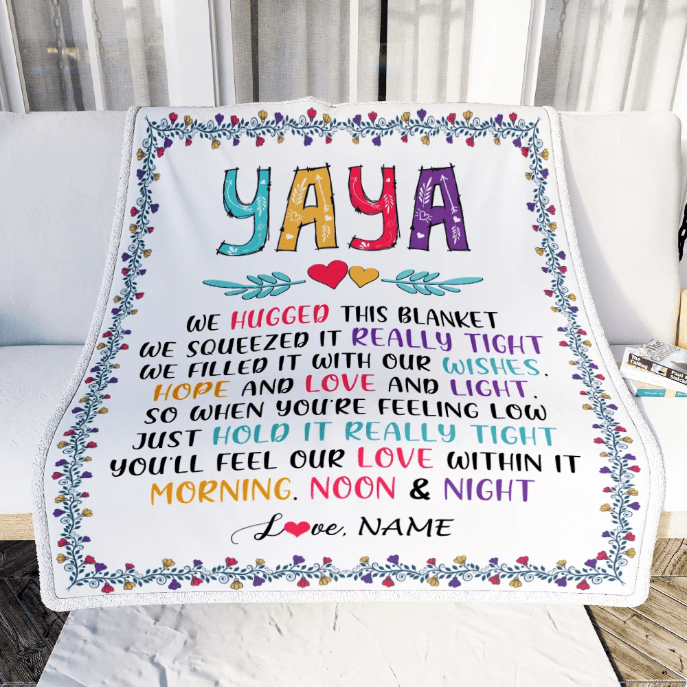 Personalized Yaya Blanket From Kids We Hugged This Blanket Yaya Birthday Mothers Day Christmas Customized Fleece Blanket