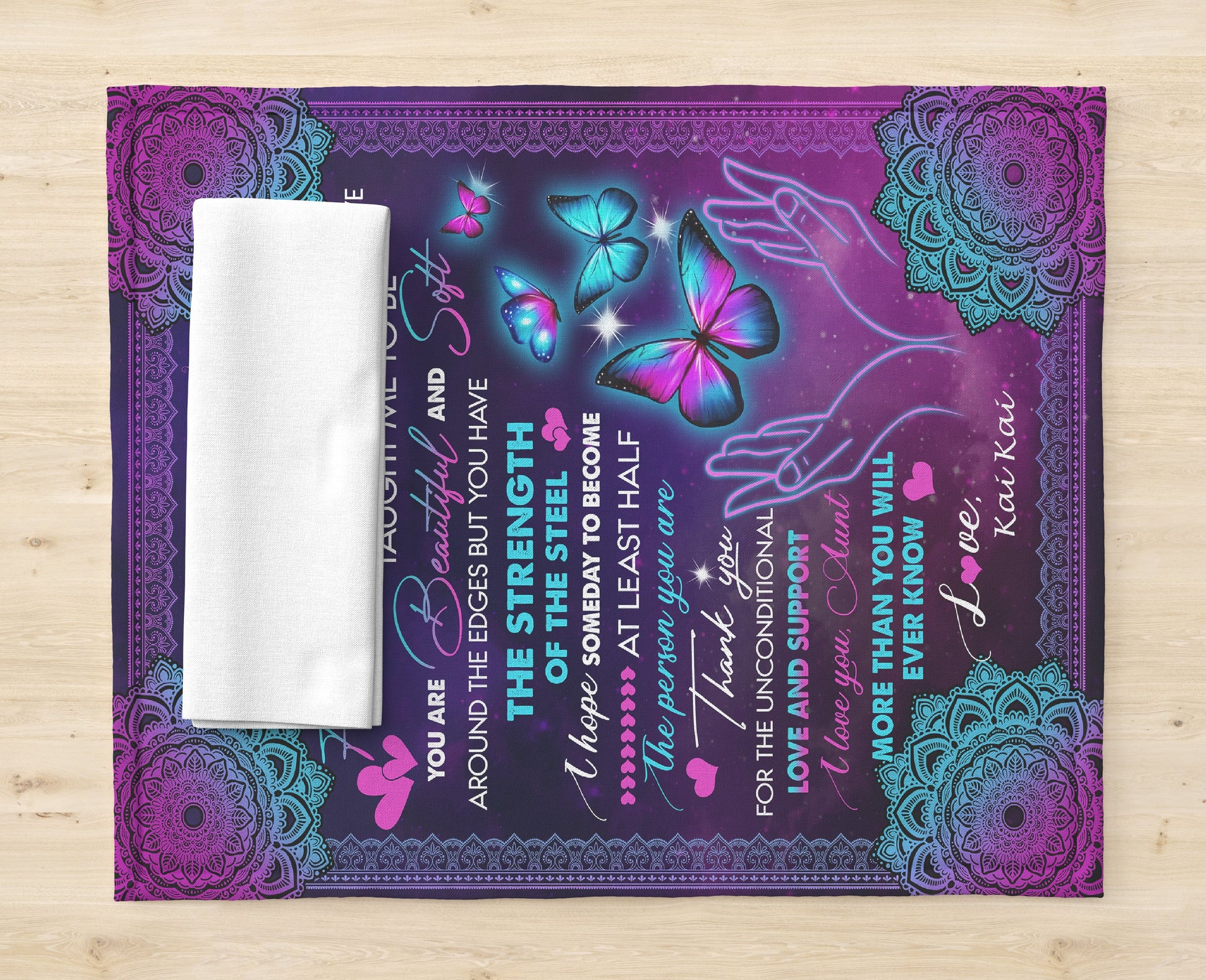 Personalized To My Aunt Blanket From Niece Nephew You Are Beautiful Butterfly Aunt Birthday Mothers Day Christmas Customized Fleece Throw Blanket