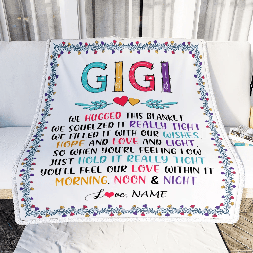 Personalized Gigi Blanket From Grandkids We Hugged This Blanket Gigi Birthday Mothers Day Christmas Customized Fleece Blanket