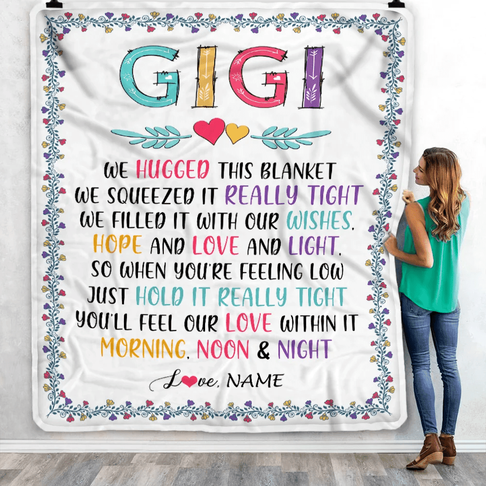 Personalized Gigi Blanket From Grandkids We Hugged This Blanket Gigi Birthday Mothers Day Christmas Customized Fleece Blanket