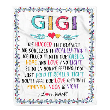 Personalized Gigi Blanket From Grandkids We Hugged This Blanket Gigi Birthday Mothers Day Christmas Customized Fleece Blanket