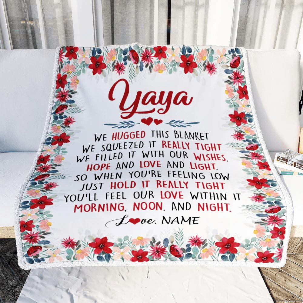 Personalized Yaya Blanket From Kids We Hugged This Blanket Yaya Birthday Mothers Day Christmas Customized Fleece Throw Blanket