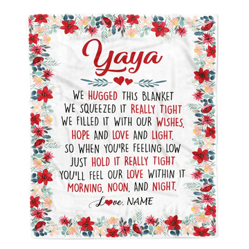 Personalized Yaya Blanket From Kids We Hugged This Blanket Yaya Birthday Mothers Day Christmas Customized Fleece Throw Blanket