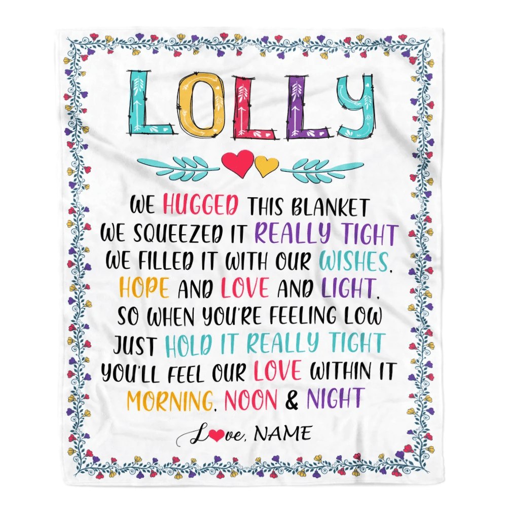 Personalized Lolly Blanket From Grandkids We Hugged This Blanket Lolly Birthday Mothers Day Christmas Customized Fleece Blanket