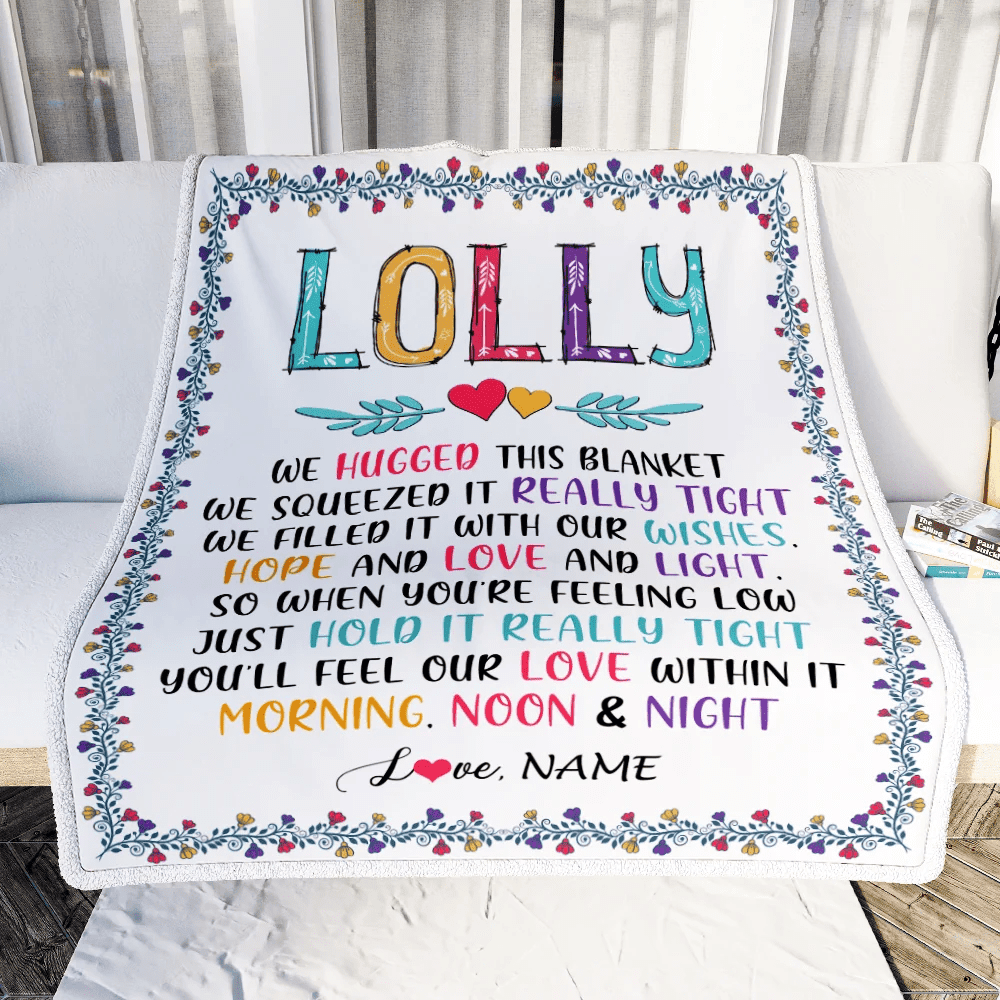 Personalized Lolly Blanket From Grandkids We Hugged This Blanket Lolly Birthday Mothers Day Christmas Customized Fleece Blanket