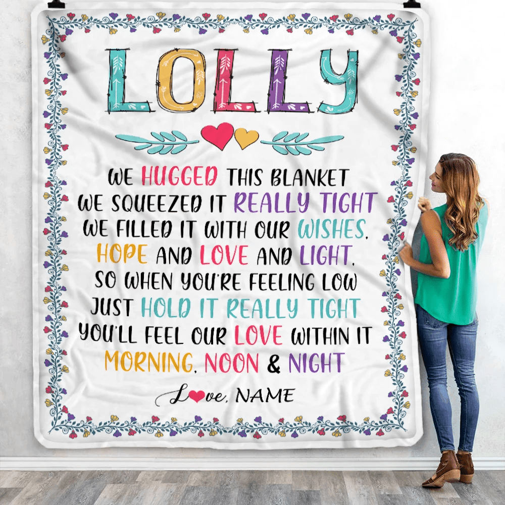 Personalized Lolly Blanket From Grandkids We Hugged This Blanket Lolly Birthday Mothers Day Christmas Customized Fleece Blanket