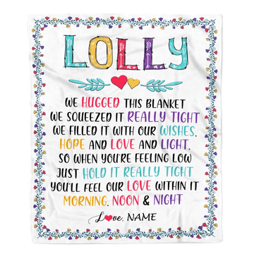 Personalized Lolly Blanket From Grandkids We Hugged This Blanket Lolly Birthday Mothers Day Christmas Customized Fleece Blanket