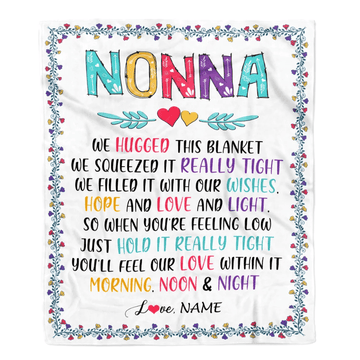 Personalized Nonna Blanket From Grandkids We Hugged This Blanket Nonna Birthday Mothers Day Christmas Customized Fleece Blanket