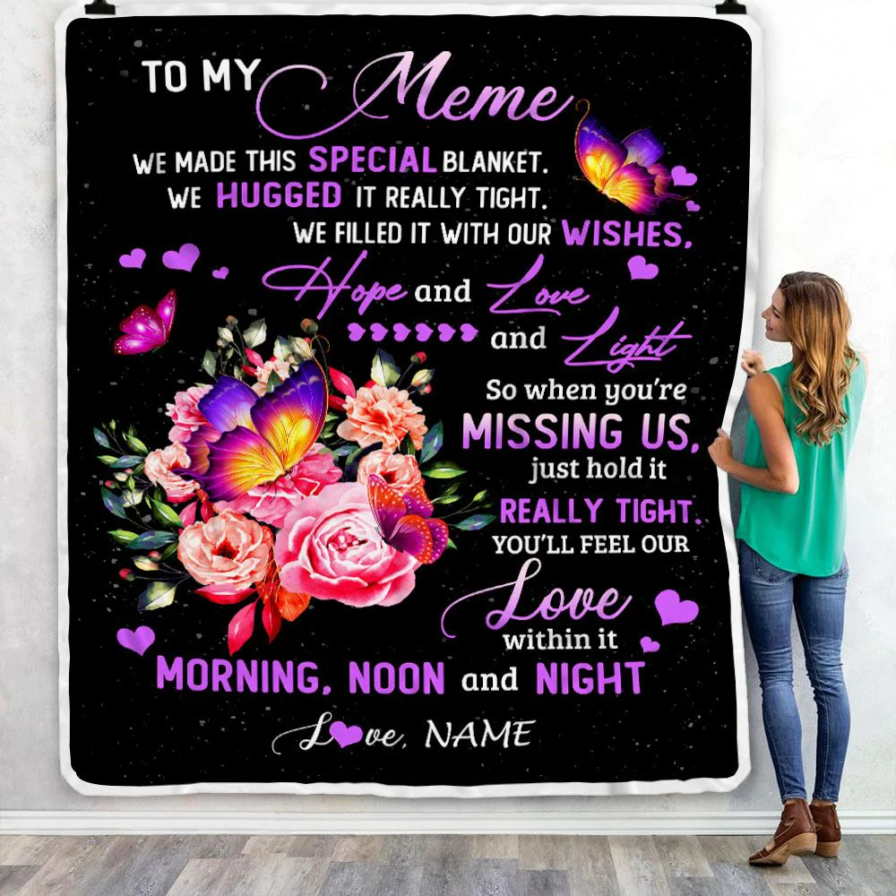 Personalized Meme Blanket From Grandkids Granddaughter We Made This Special Blanket Flower Meme Birthday Mothers Day Christmas Customized Fleece Blanket